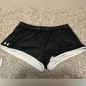 Under Armour Women's Black and White Athletic Shorts